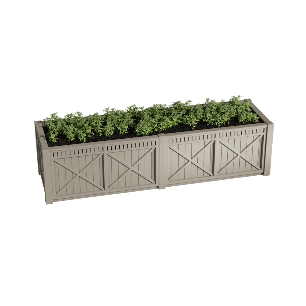 Модульная грядка Астра / готовый комплект - Светлая галька - 3655x487x470
