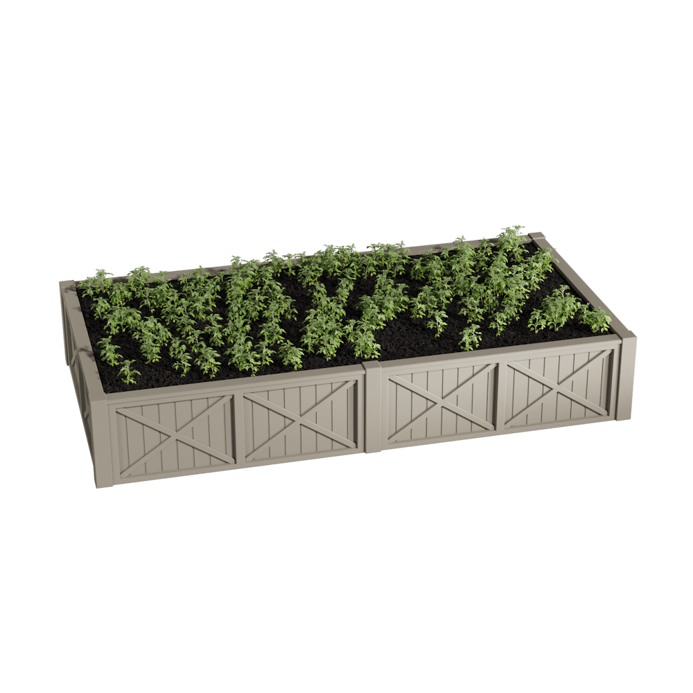 Модульная грядка Астра / готовый комплект - Светлая галька - 3655x955x320